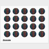 Sticker Rond Les oiseaux noirs (Feuille)