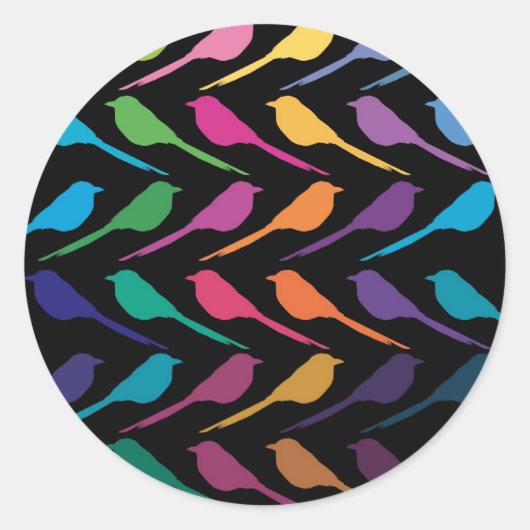 Sticker Rond Les oiseaux noirs (Devant)