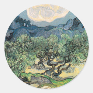 Sticker Rond les oliviers, 1889, Vincent van Gogh