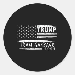 Sticker Rond Les Ordures De L'Équipe Pour Trump 2024 Pour Trump