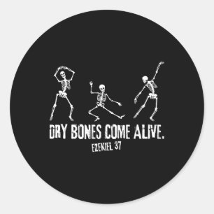 Sticker Rond Les os Sèches Vivants Dansent Drôle Skeleton 5