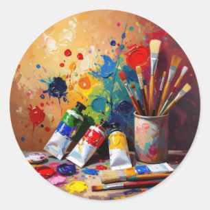 Sticker Rond Les outils de l'imagination – Art de l'espace de t
