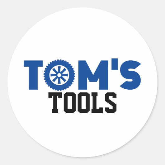 Sticker Rond Les outils de Tom (Devant)