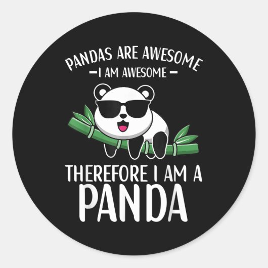 Sticker Rond Les Pandas Sont Un Magnifique Porte De Panda Pour (Devant)