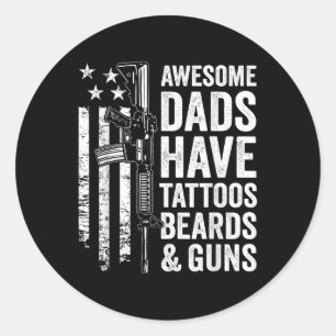 Sticker Rond Les papas fantastiques ont des Tatouages Enceintes