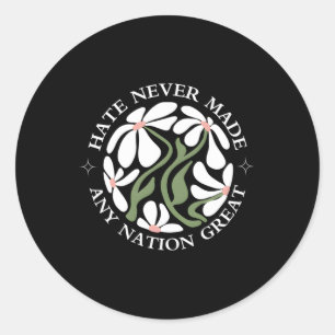 Sticker Rond Les papillons floraux anti-Trump Président démocra