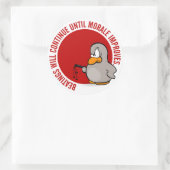 Sticker Rond Les passages à tabac se poursuivront jusqu'à ce qu (Sac)