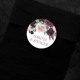 Sticker Rond Les passions de Moody Dramatic Purple Wine Rose