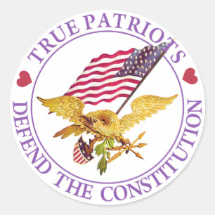 STICKER ROND LES PATRIOTES VRAIS DÉFENDENT LA CONSTITUTION