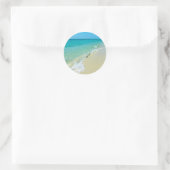 Sticker Rond Les paysages de plage (Sac)