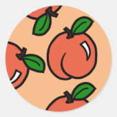 Sticker Rond Les pêches (Devant)