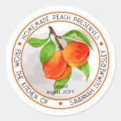 Sticker Rond Les pêches d'été douces réserves de pêche (Devant)