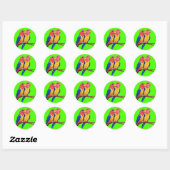 Sticker Rond Les perroquets (Feuille)