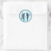 Sticker Rond Les perroquets tropicaux (Sac)