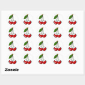 Sticker Rond Les personnages de dessin de Red Cherry (Feuille)