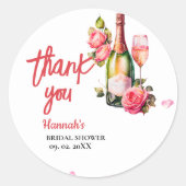 Sticker Rond Les Pétales Et Le Merci De Fête des mariées De Pro (Devant)