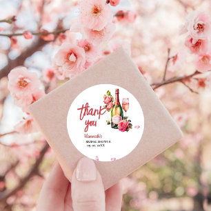 Sticker Rond Les Pétales Et Le Merci De Fête des mariées De Pro