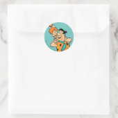 Sticker Rond Les Pierrafeu | Fred & Pebbles Flintstone (Sac)