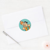 Sticker Rond Les Pierrafeu | Fred & Pebbles Flintstone (Enveloppe)
