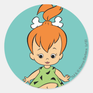 Sticker Rond Les Pierrafeu   Pierre de caillou