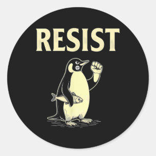 Sticker Rond Les pingouins Sarcastiques résistent aux tarifs