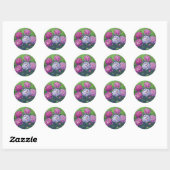 Sticker Rond Les pivoines (Feuille)