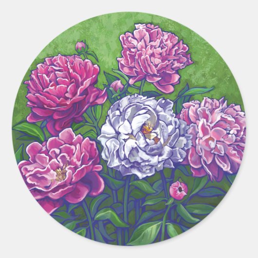 Sticker Rond Les pivoines (Devant)