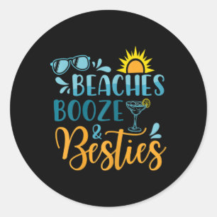 Sticker Rond Les Plages De Femmes Boze Et Besties Amusante Plag
