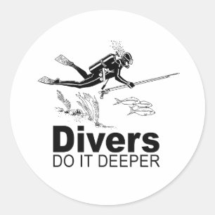 Sticker Rond les plongeurs le font plus en profondeur