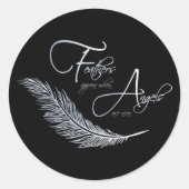 Sticker Rond Les Plumes Apparaissent Lorsque Les Anges Sont Prè (Devant)