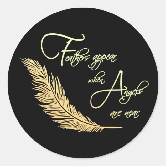 Sticker Rond Les Plumes Apparaissent Lorsque Les Anges Sont Prè (Devant)