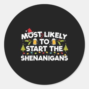 Sticker Rond Les Plus Probables À Démarrer La Famille Shenaniga
