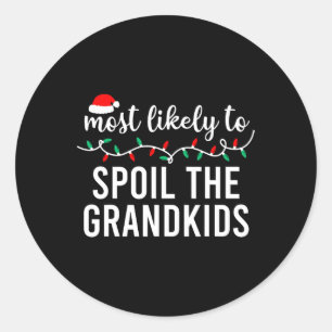 Sticker Rond Les Plus Probables À Noël Chemise Correspondant Fa