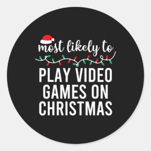 Sticker Rond Les plus probables à Noël Correspondant Pajamas De