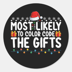 Sticker Rond Les Plus Probables De Couleur Code Les Cadeaux Noë