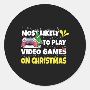 Sticker Rond Les Plus Probables De Jouer À Des Jeux Vidéo Sur N