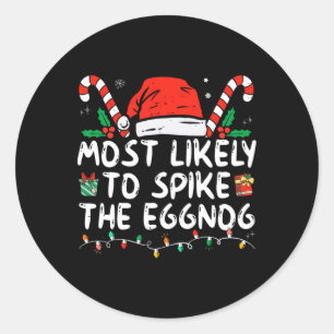 Sticker Rond Les Plus Susceptibles D'Araigner La Famille Eggnog