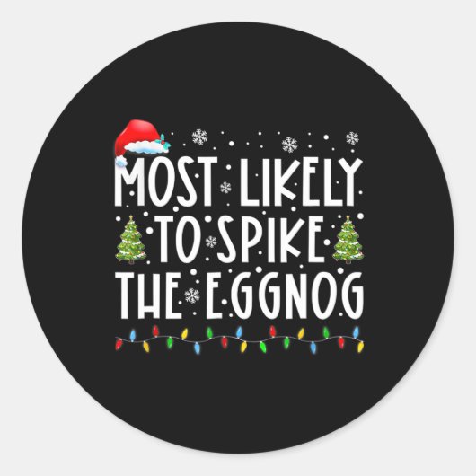Sticker Rond Les Plus Susceptibles D'Araigner La Famille Eggnog (Devant)