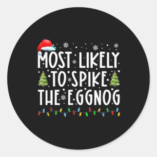 Sticker Rond Les Plus Susceptibles D'Araigner La Famille Eggnog