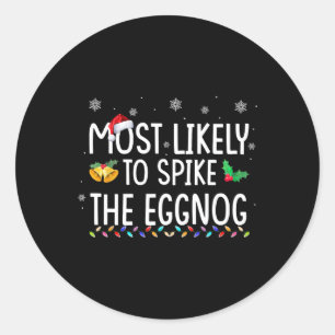 Sticker Rond Les Plus Susceptibles D'Araigner La Famille Eggnog