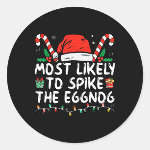 Sticker Rond Les Plus Susceptibles D'Araigner La Famille Eggnog