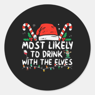 Sticker Rond Les plus susceptibles de boire avec les elfes Elf