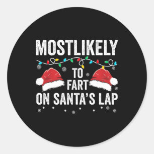Sticker Rond Les Plus Susceptibles De Commencer Sur Père Noël L