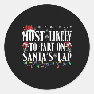 Sticker Rond Les Plus Susceptibles De Commencer Sur Père Noël L