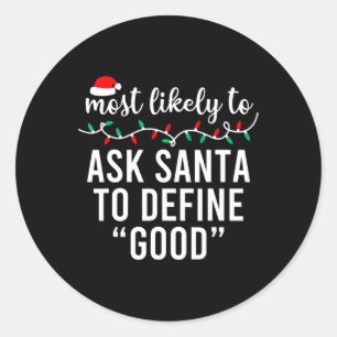 Sticker Rond Les Plus Susceptibles De Correspondre À Noël Pajam