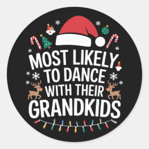 Sticker Rond Les plus susceptibles de danser avec leur famille 