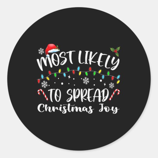 Sticker Rond Les Plus Susceptibles De Diffuser La Joie De Noël (Devant)