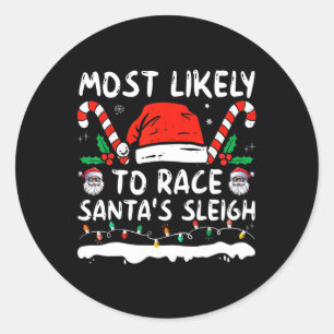 Sticker Rond Les Plus Susceptibles De Faire Course Père Noël Sl