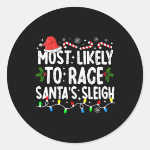 Sticker Rond Les Plus Susceptibles De Faire Course Père Noël Un