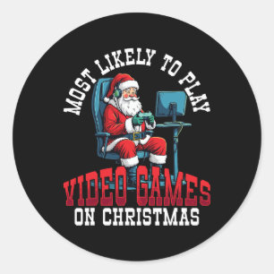 Sticker Rond Les Plus Susceptibles De Jouer À Des Jeux Vidéo À